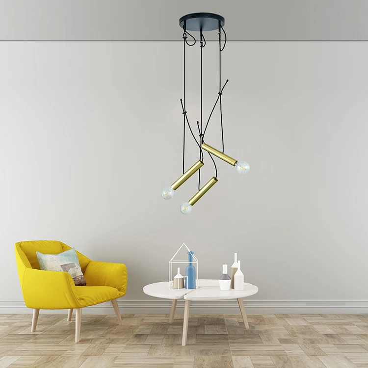 2020 cheap office new design decor handmade color  large foyer pendant rope  modern ceiling light