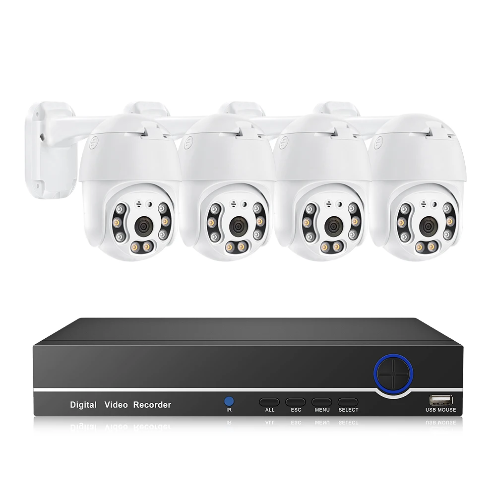 

Full Color Dome Security Camera 5Mp Ptz 360 Degree 8Ch Poe NVR Security Camera System