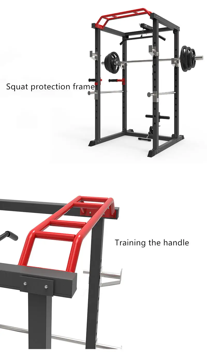 Full Stand Equipment Gym Adjustable Lift Cage Power Tower Lat Pull Up Bar Home Fitness Multi Function Squat Rack with Pulleys