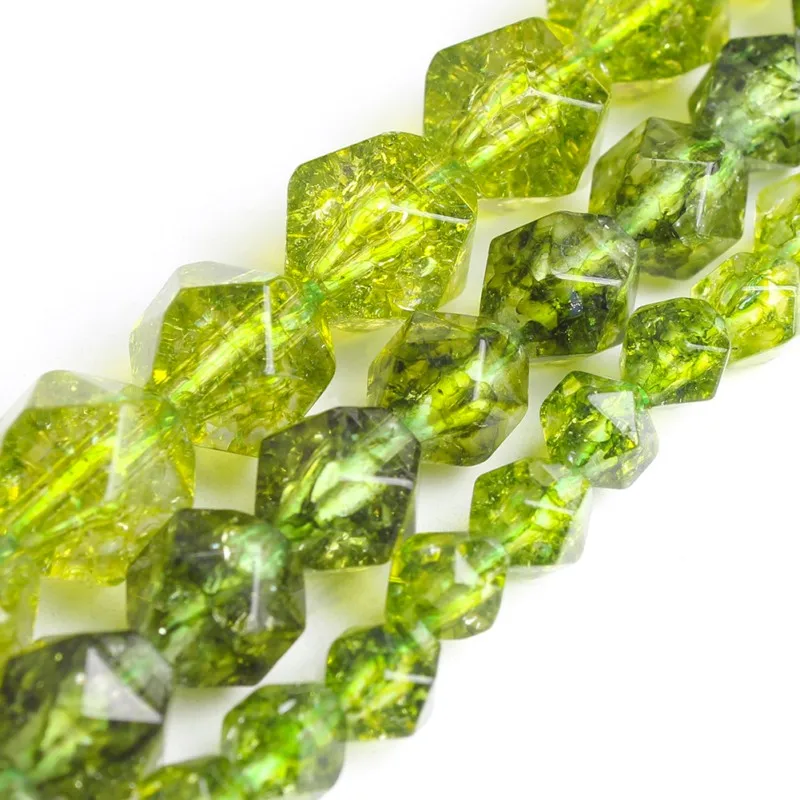 

High Quality 6/8/10MM Star Cut Faceted Green Peridot Stone Loose Beads For Jewelry Making