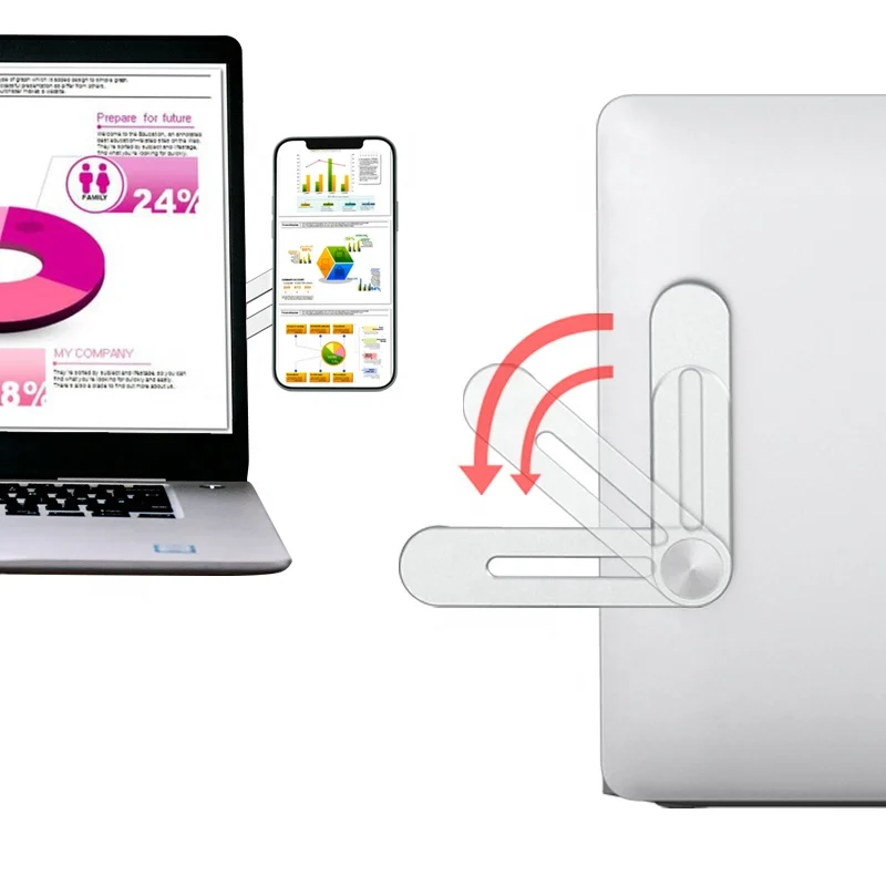 

2021 New Home Office Mini Multifunctional Metal Material Magnetic Suction Laptop mount Phone Holder stand, Black,red, silver