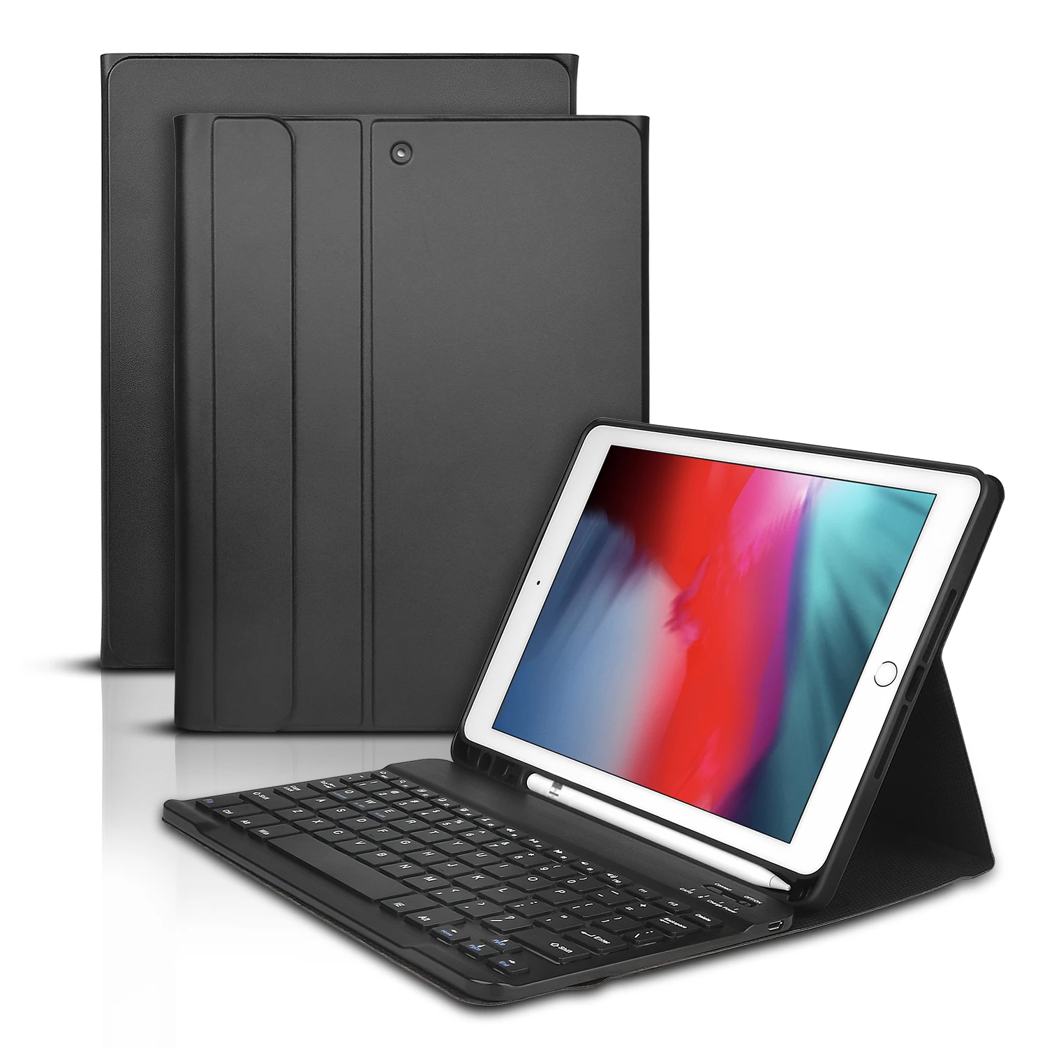 

9.7 " tablet case keyboard for ipad case with pencil holder, Black ,red ,orange ,dark blue