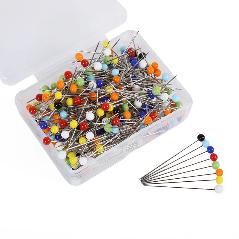 

Sewing Pins for Fabric, Straight Pins with Colored Ball Glass Heads Long 1.5inch, Quilting Pins for Dressmaker, Jewelry DIY, White,black, multi color
