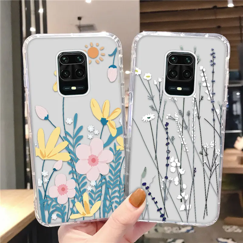 

Silicone flower Case for Xiaomi Redmi Note 9 Pro 9S 9 9T 8T 8 Pro 8 Poco M3 F3 M2 Soft Phone Cover Redmi Note 10 Pro Back Funda