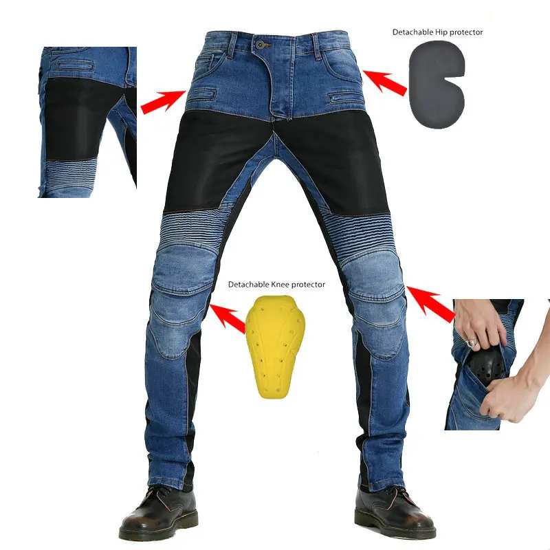 

2022 Men Motorcycle Riding Pants Moto Jeans Protective Gear Riding Touring Black Motorbike Trousers Green Motocross Racing Jeans, Customized color