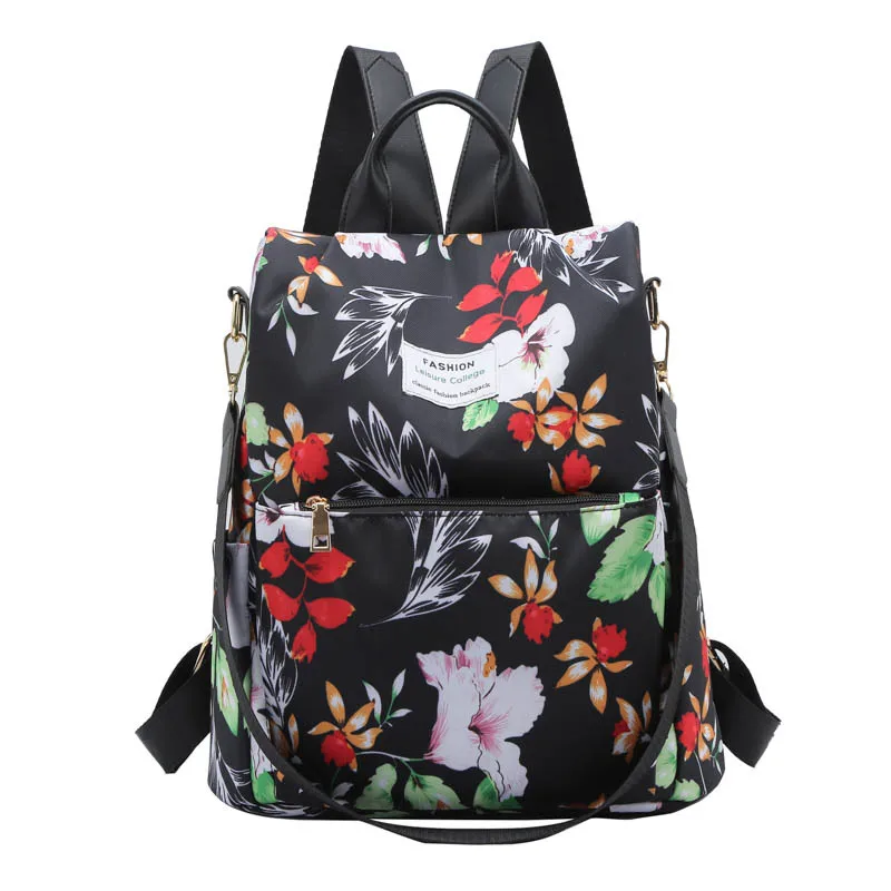 

Flower pattern laptop bag nylon backpack women beautiful schoolbags backpack for girls trendy, Different colors