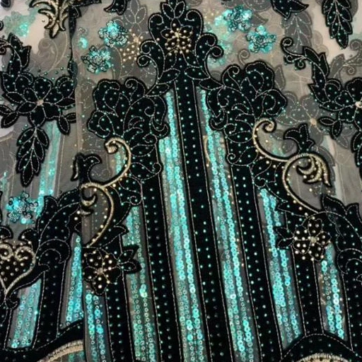 

Hot Sale New Arrivals Embroidery Tulle Lace Fabric 2020 Nigerian Sequins Net Lace African Lace Fabric For Wedding, As picture