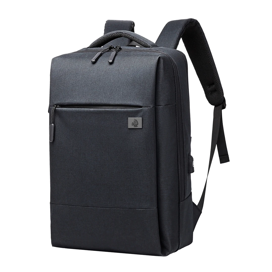 

Factory Direct Wholesale Fashion Polyester Usb Charger School Back pack Waterproof business laptop backpack, Black grey