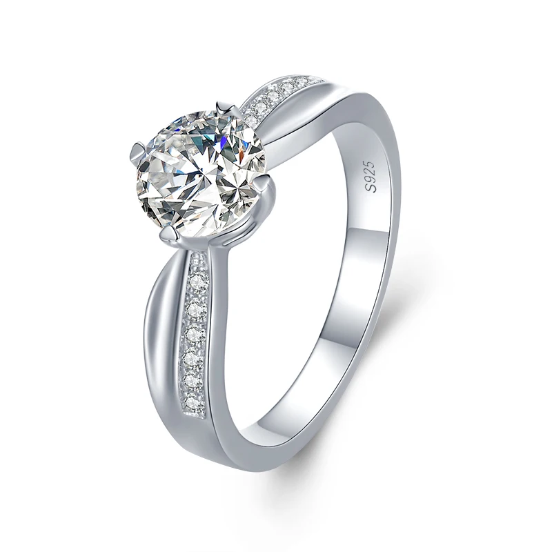 

2021 Trendy Rings 5A Zircon Engagement Wedding Ring Couple Sterling Silver 925 Rings