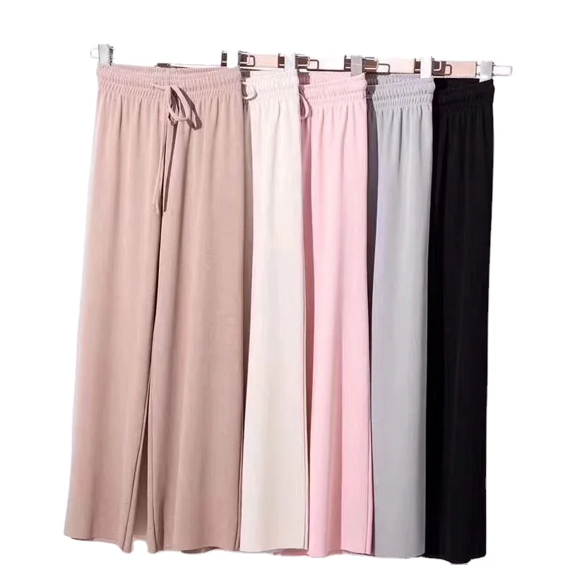 

Mix Color mix style ladies Elastic Rope Wide Leg Pants Stock for Summer