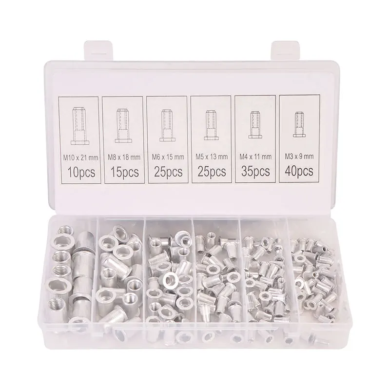 

Local stock in America! Winmax 150PCS Aluminum Alloy Rivet Nuts Nutsert Assortment Kit