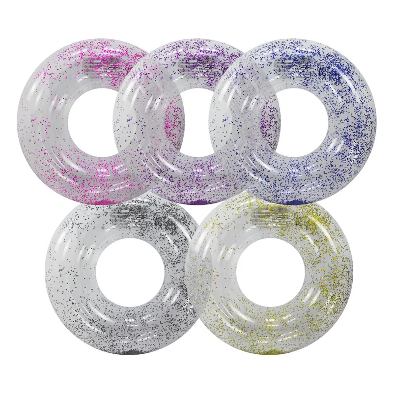 

Stock Transparent plastic life ring with silver glitter, Glitter Swim Ring, Swimming Pool Tube, Swim ring Float, Sliver glitter or customized