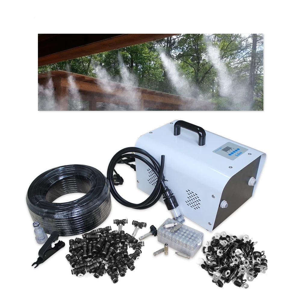 

Pump Mist cooling system fog machine 60pcs water mist nozzles outdoor cooling system Mist kits