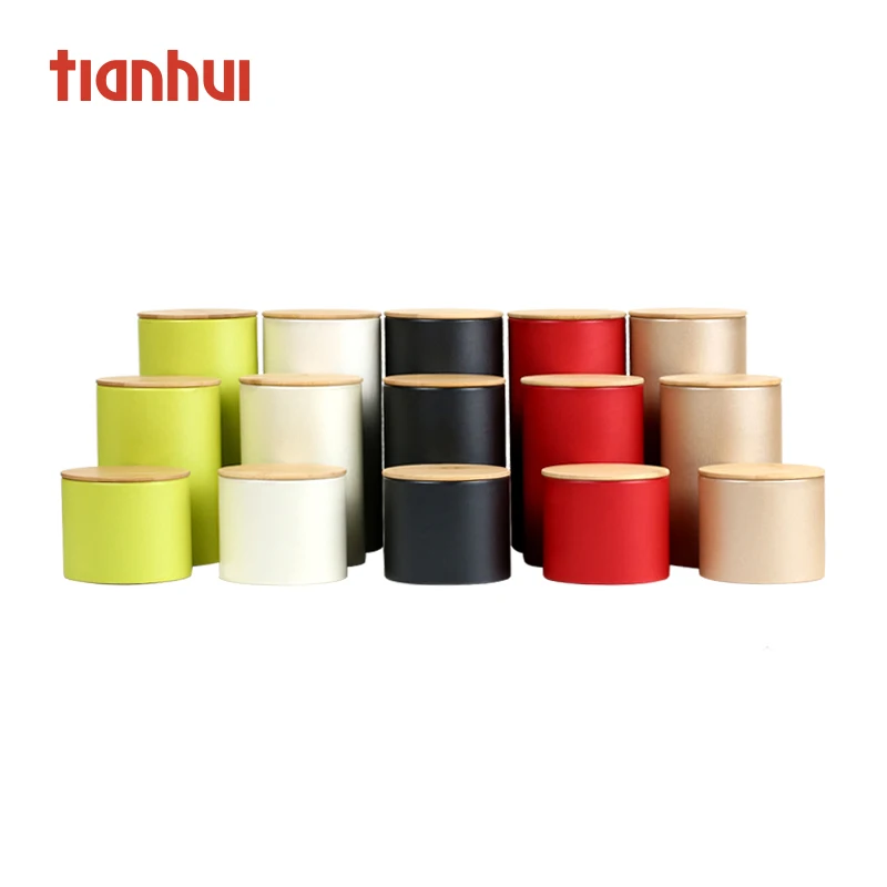 

Airtight Custom Printing Logo Paper Core Round Tube Tea Matcha Gift Packaging With Bamboo Lid