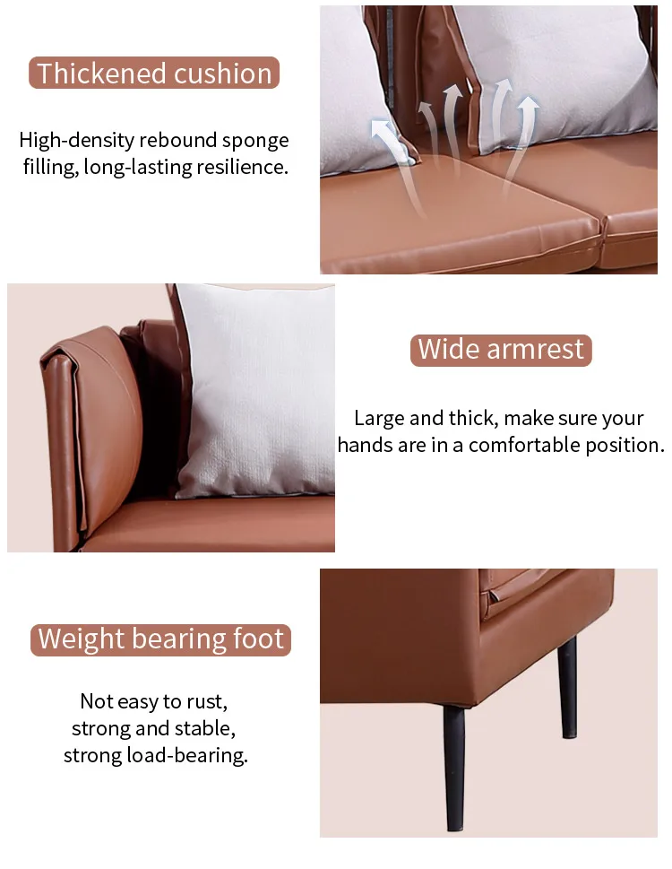 Pengpai Popular Leather Fabric 5 Seater Sofa Set Designs Modern