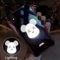 

glow in the dark phone case Glass scratch proof Back cover for iphone 11 6.1 2019 Voice-activated light Flash LED fashion case