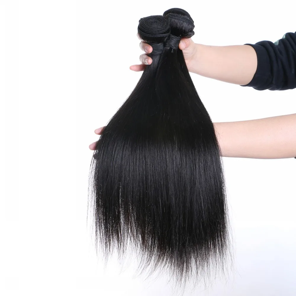 

100% human hair Brazilian hair straight bundles natural black color 18inch