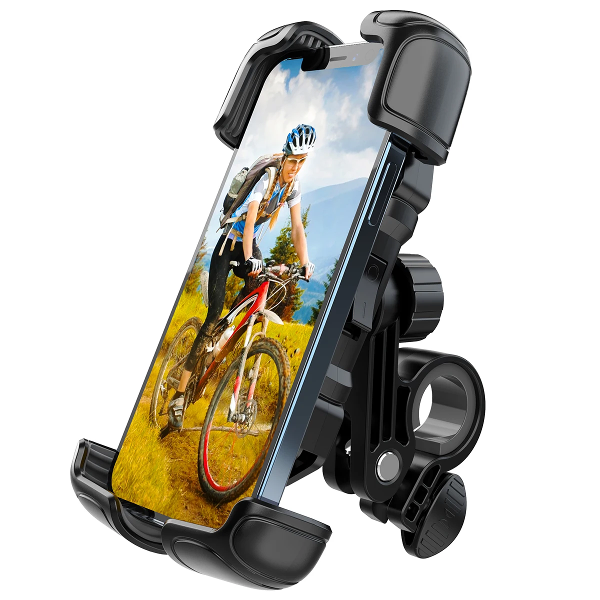 

Licheers Bike Bicycle Phone Holder 360 Rotation Adjustable Anti Shake Full Protection Stable Handlebar Motorcycle Phone Mount