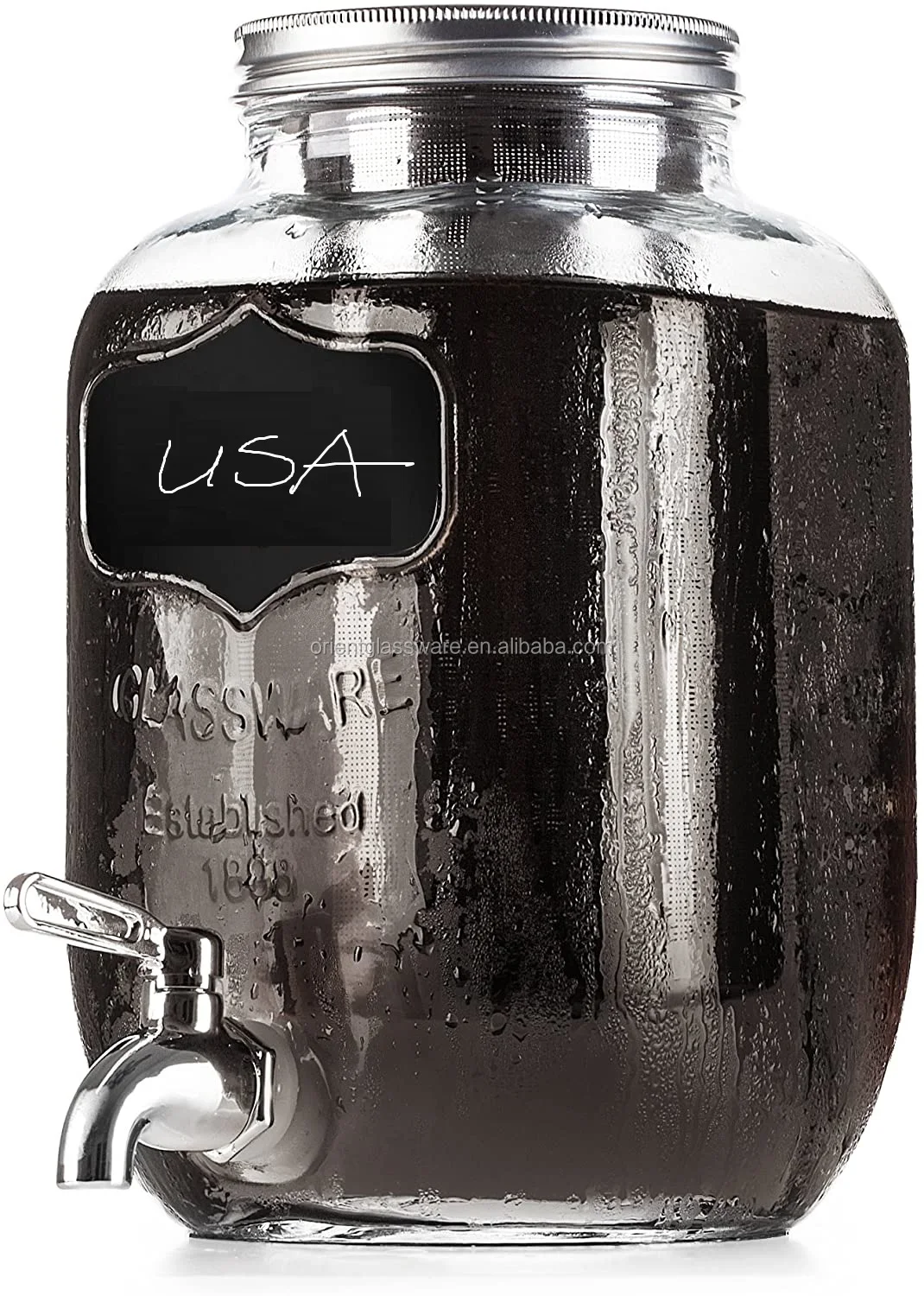 1 Gallon Premium Cold Brew Coffee Maker Tea Maker 4 Quart Strong Glass