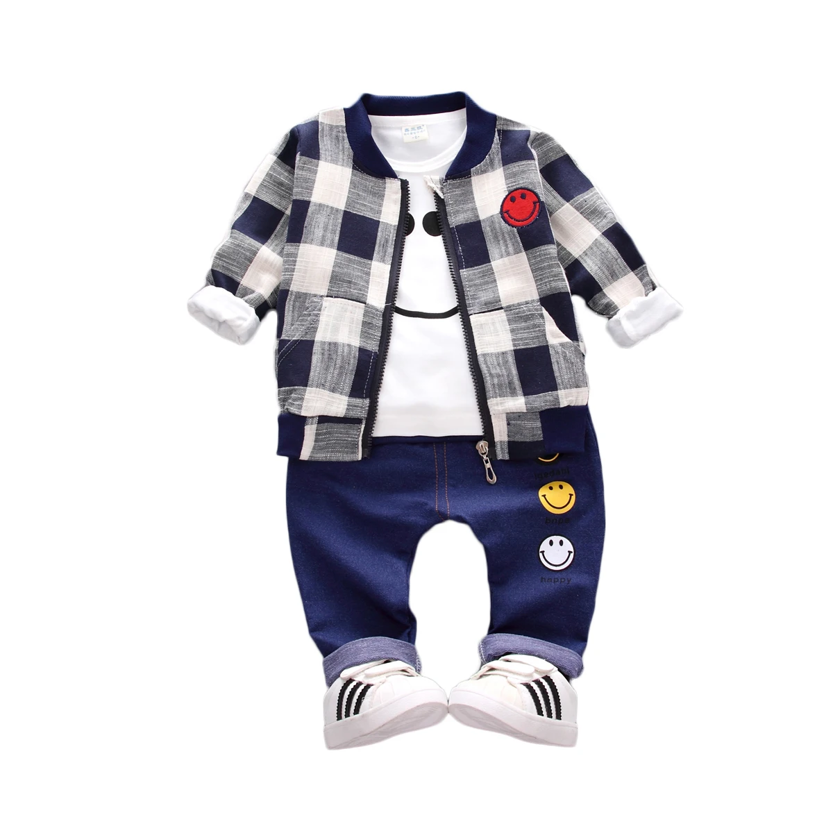 

2019 ins new hot selling wholesale fashion smile tshirt plaid coat school uniform baby boys children bangladesh kids wears, As pic shows, we can according to your request also