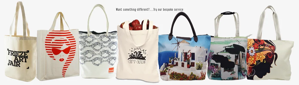 Custom canvas tote shopping bags printed with your company logo