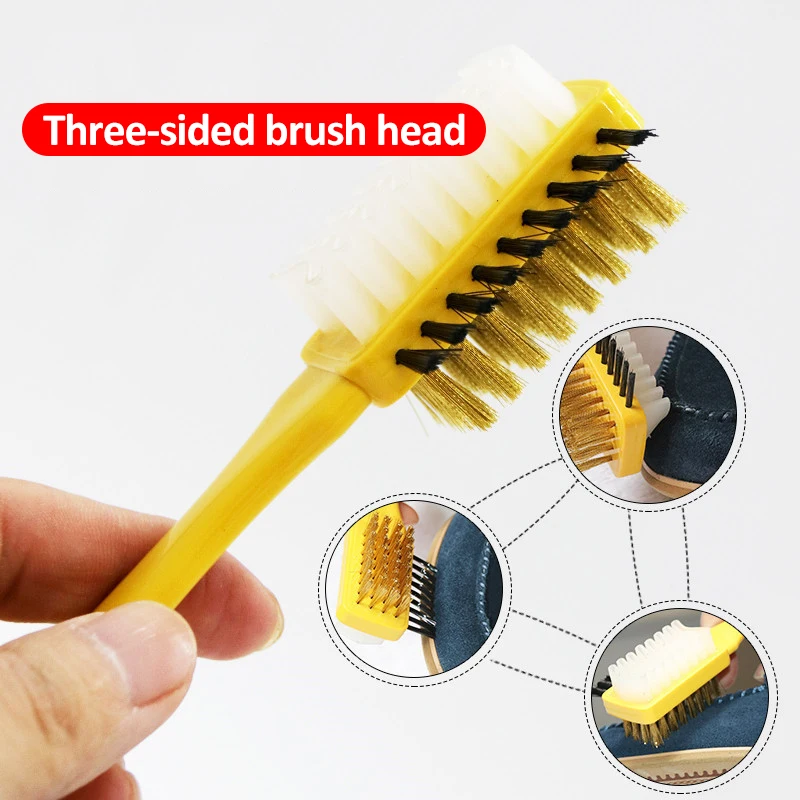 

Suede Frosted Shoes Cleaning Brush Snow Shoes Decontamination Care Brush Shoe Care Tools, Full copper hair, half copper hair