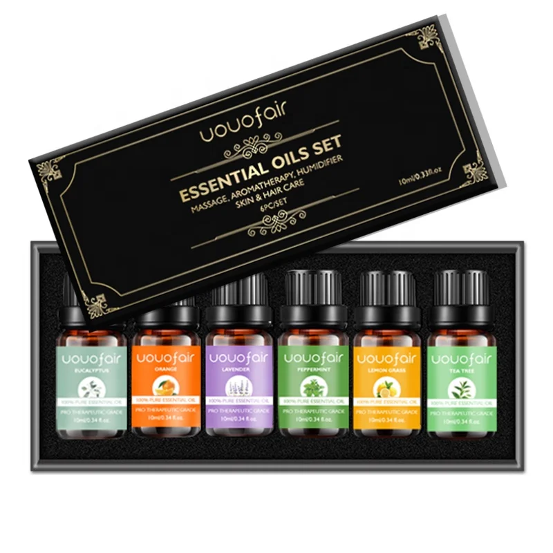 

10ml Bottles Essential Oil Set Private Label 6pcs Organic Body fragrance Massage Oil Natural Lavender Plant Oil For Skin Care