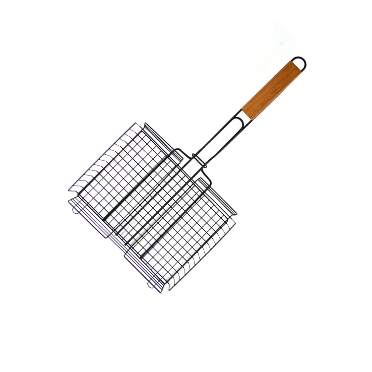 

Barbecue Basket Grilling Brands Vegetable Mesh Grill Baskets With Wooden Handle