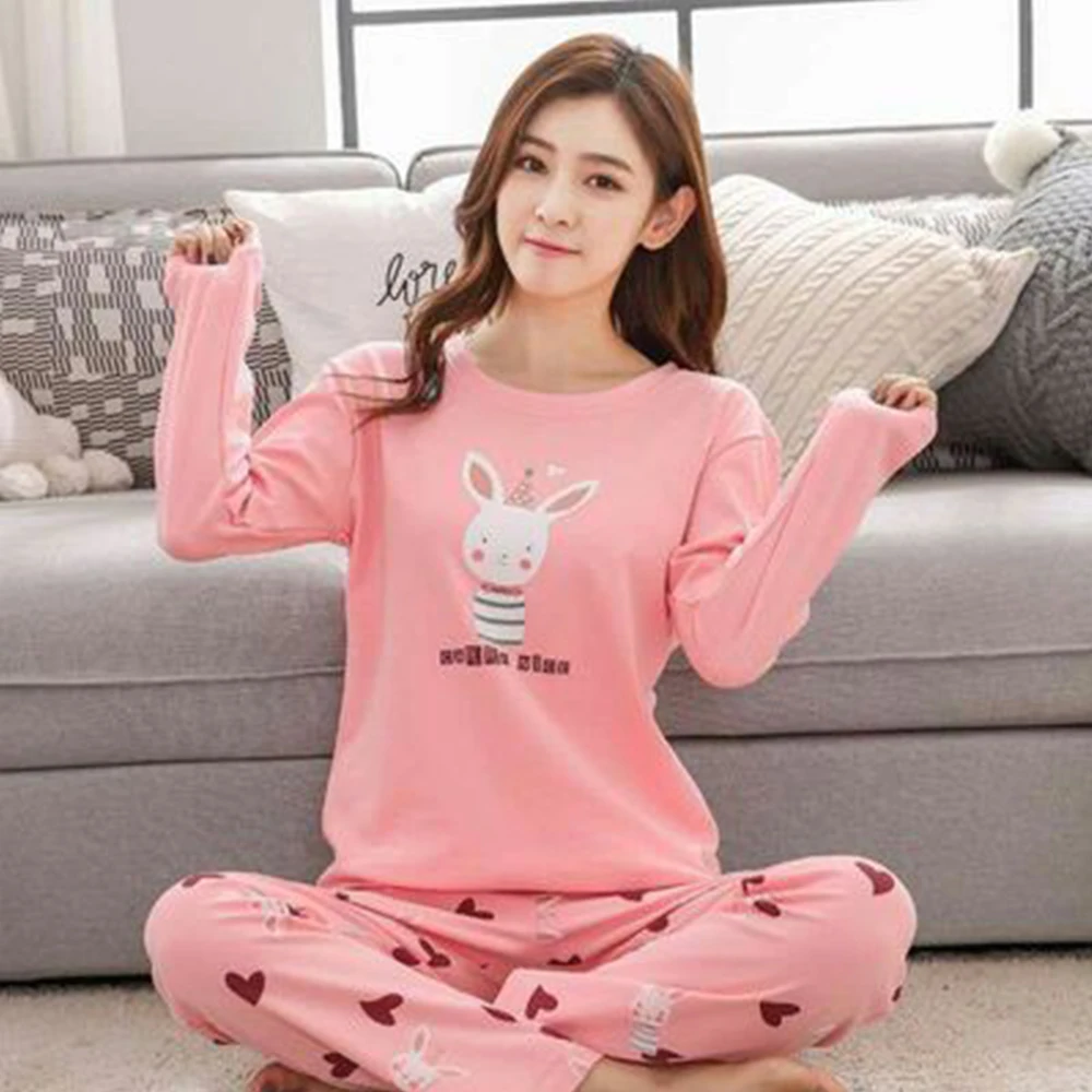 

HSZ 001 girl comfortable winter women's sleepwear korea style two pieces sets pajamas nightwear ladies home wear costom