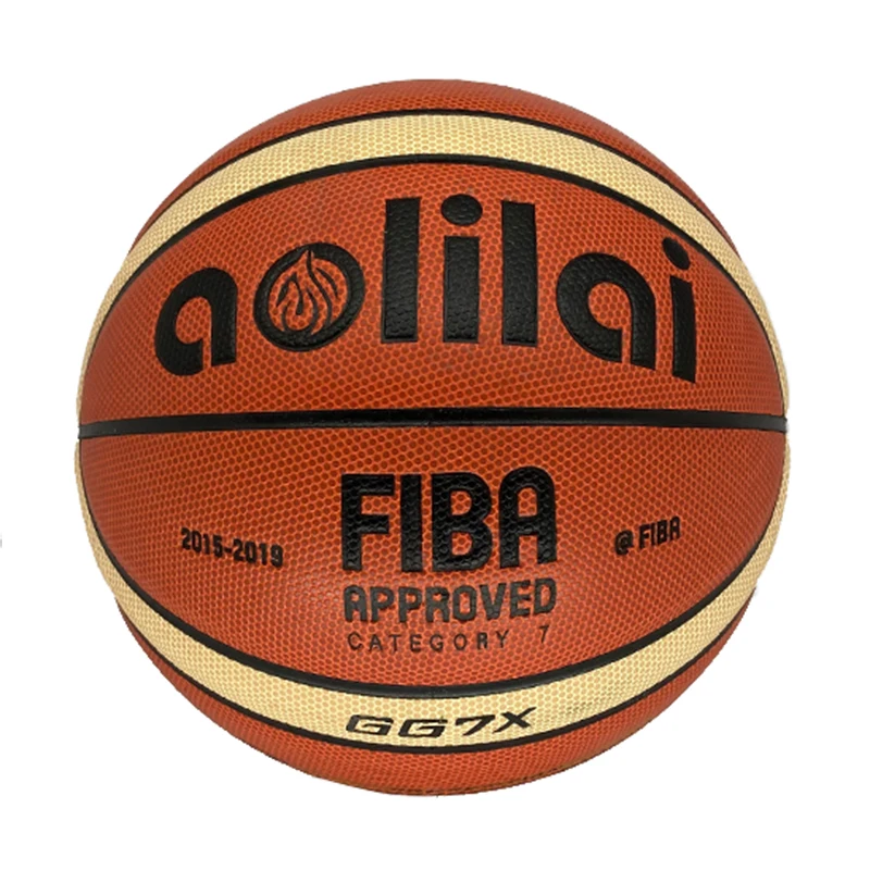 

Hot Sales Wholesales Cheap Custom Price Aolilai GG7X Size7 Basketball Balls PU Material, Black orange