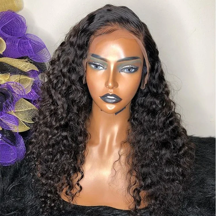 Glueless Bleached Knots For Black Women Deep Curly Raw Indian Mink