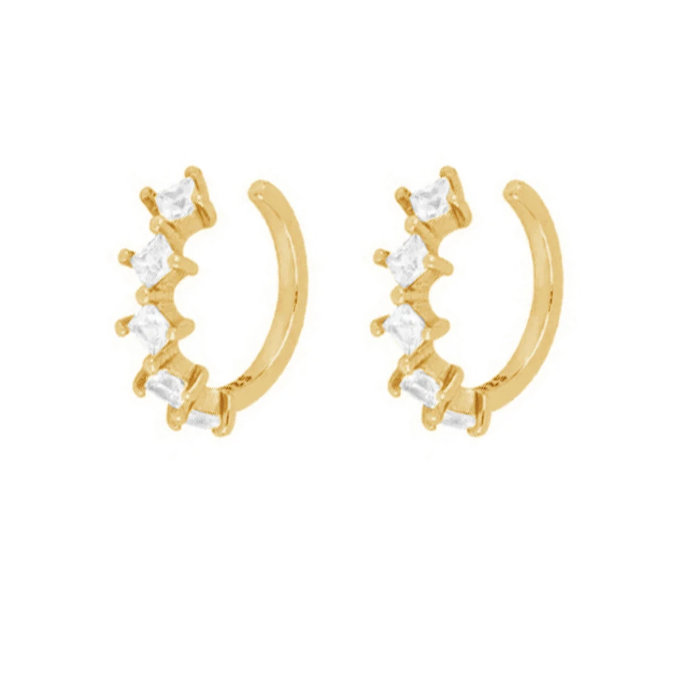 

luxury jewelry wholesale 925 sterling silver ear cuff 18k gold plated best selling aube fashion earrings