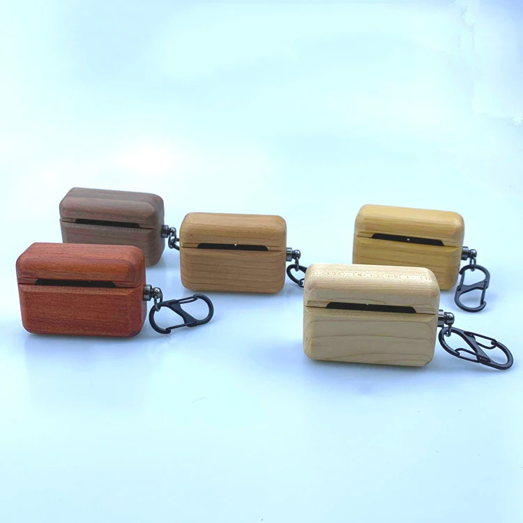 

2021 New Arrival Full Protective Durable Wireless Earphone Charging Natural Wooden Case For Airpods Pro, 5 colors as shown