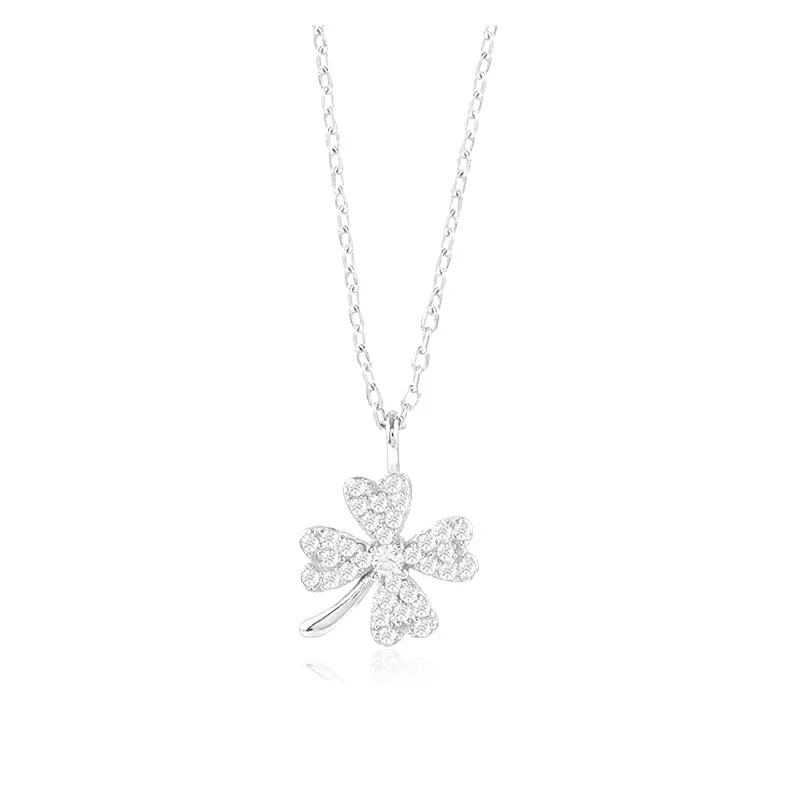 

Women Fashion jewelry Classic Necklace 925 Silver Jewelry Necklace Designer Accessory Pendants Four Leaf Clover Necklace