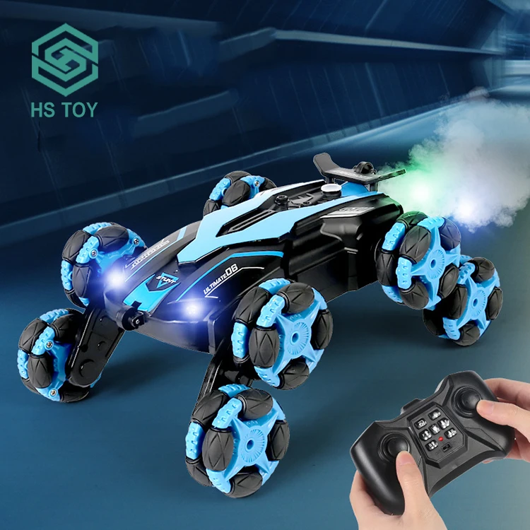 

HS 2.4G 6 Swiveling Wheels Remote Control Plastic 360 Degree Rotation RC New Stunt Drift Car 2023 With LED Light
