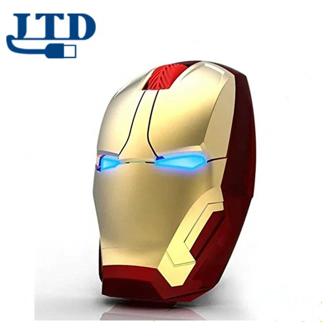 

2020 Novel style Iron Man Mouse, 2.4G Wireless Mouse with USB Receiver Portable Computer Mice for PC, Tablet, Laptop, Golden