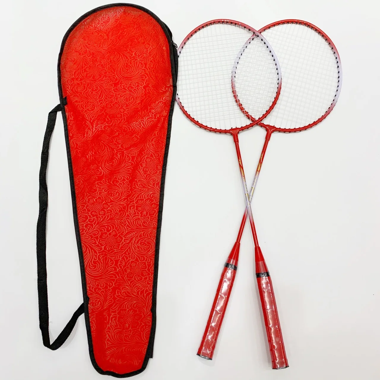 

2Pcs Pair Professional 20Lbs Badminton Racket And Carrying Bag Set Indoor Outdoor Badminton Racket Set -40, Purple,red