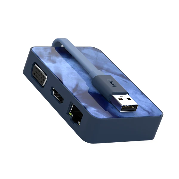 2020 nuevo iFory 3 en 1 Multiport adaptador de viaje con USB 3,0 a Ethernet 2K HDMI y VGA puertos - ANKUX Tech Co., Ltd