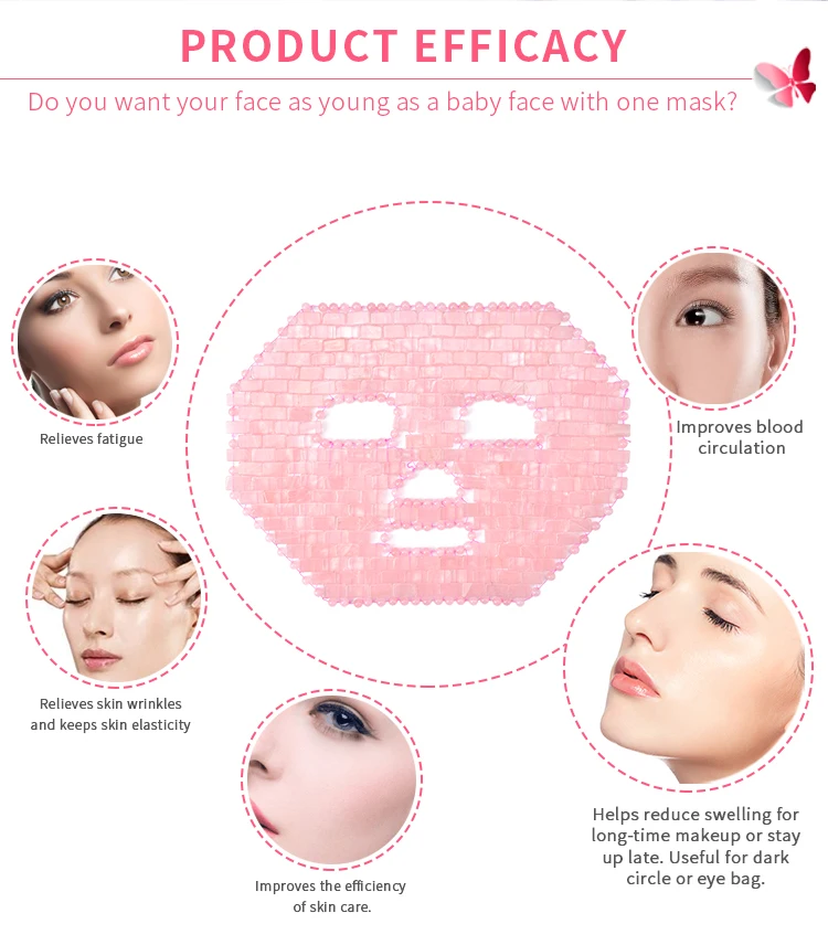 Rose Quartz - a Reusable Cold Therapy Face Anti-aging Facial Skincare Tool Sheet Mask Sheetmask Female Beauty Products Accept