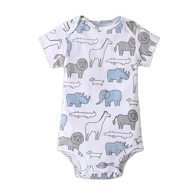 

High Quality Summer Baby Printed Multi Style Pure Cotton Romper Bodysuit For Babies, 25 colors