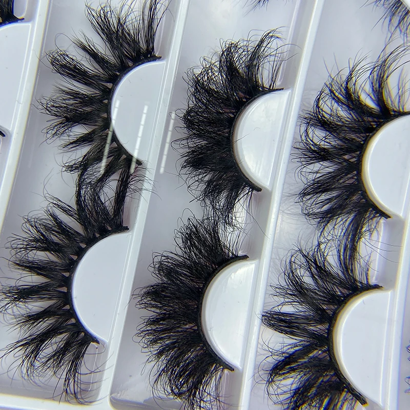 

Wholesale fluffy 3d mink full strip lashes box custom false eyelash packaging wispy 25mm mink eyelash vendor, Natural black