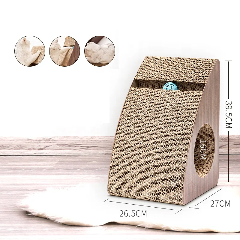 

Funny Corrugated Material Cat Design Art Boards Toy With Balls Scratching Board For cats, As picture