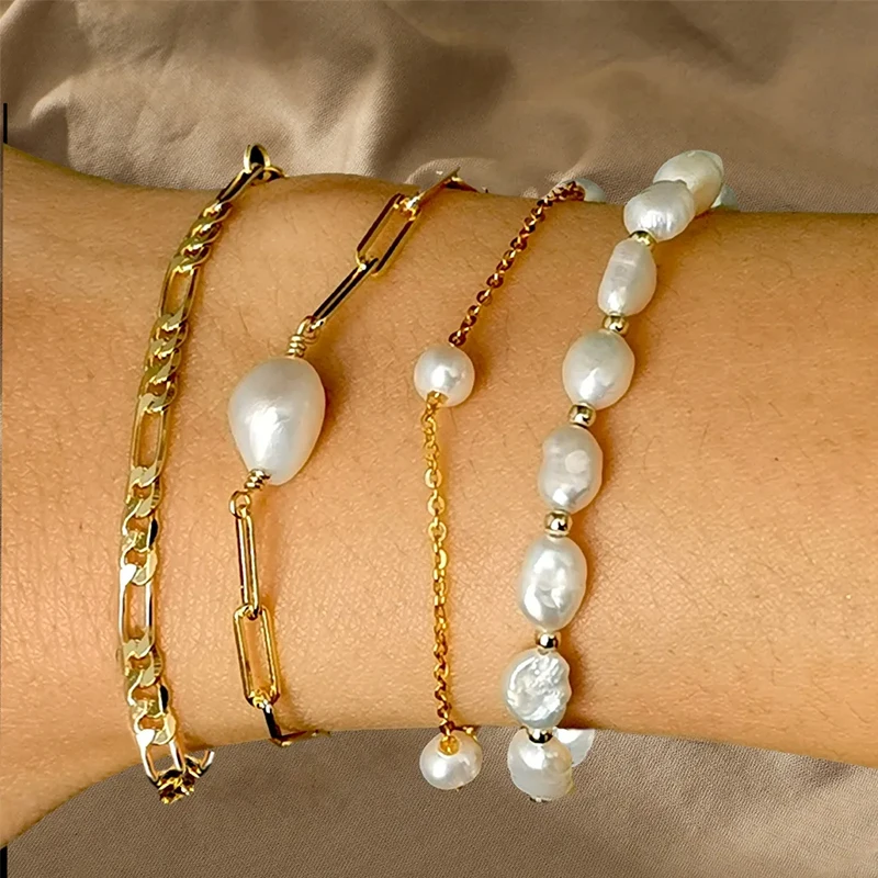 RINNTIN 2024 Summer Bracelets Women S925 Sterling Silver Chain Fine Jewelry Bracelets Bangles Freshwater Pearl Bracelet
