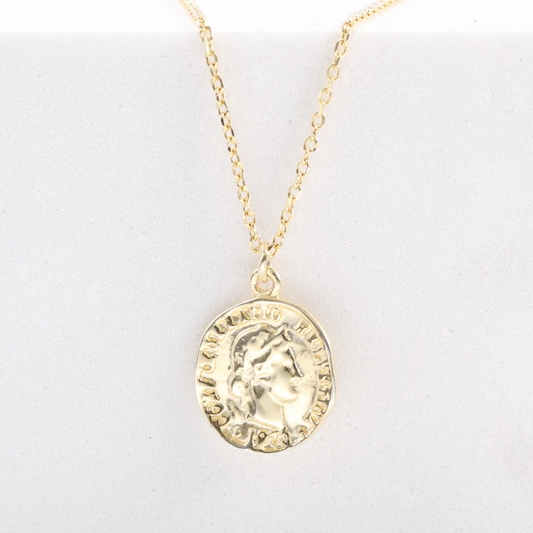 

Customize 925 Sterling Silver Gold Plated Jewelry Necklace With A Human Head Pattern Pendant Necklace