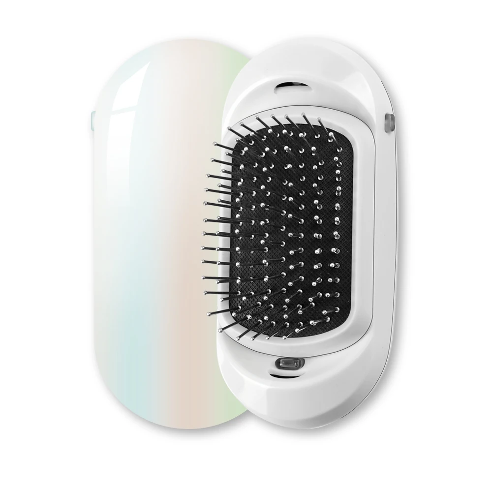 

Dropship New Professional 2.0 Electric Anti-static Comb Mini Massage Ionic Hair Brush for women Men Kids, Silver,pink,purple,black,colorful ,black and colorful ,white