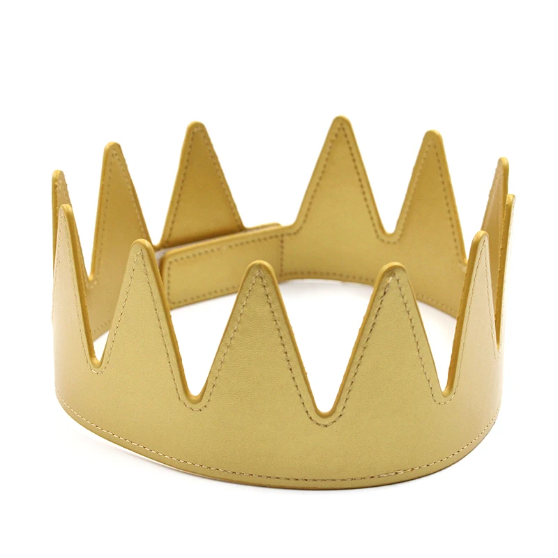 Image of Leather Cute Birthday Party Decor Cap Crown Hat Princess Headband