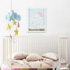 Simple modern art artwork canvas painting 3d glass clouds picture art frame for Kids' room