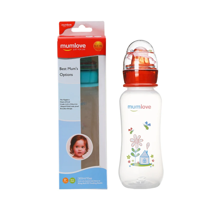 

Hot Selling Products 10 OZ BPA Free Baby Feeding Bottles with Rattle baby feeding bottle