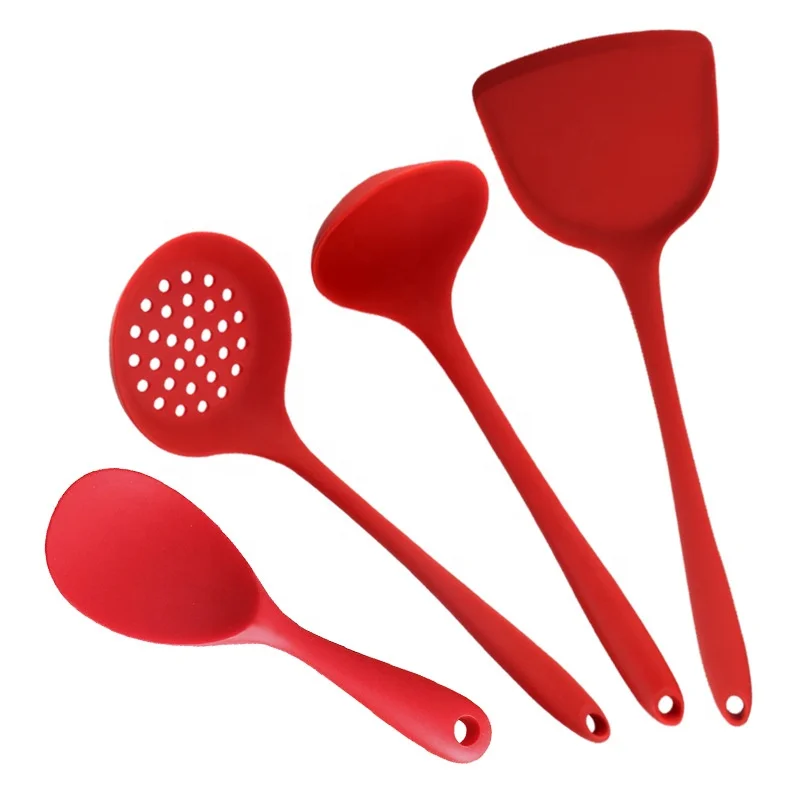 

Heat Resistant Turner Spatula Skimmer Silicone Cooking Utensils Set for Nonstick Cookware