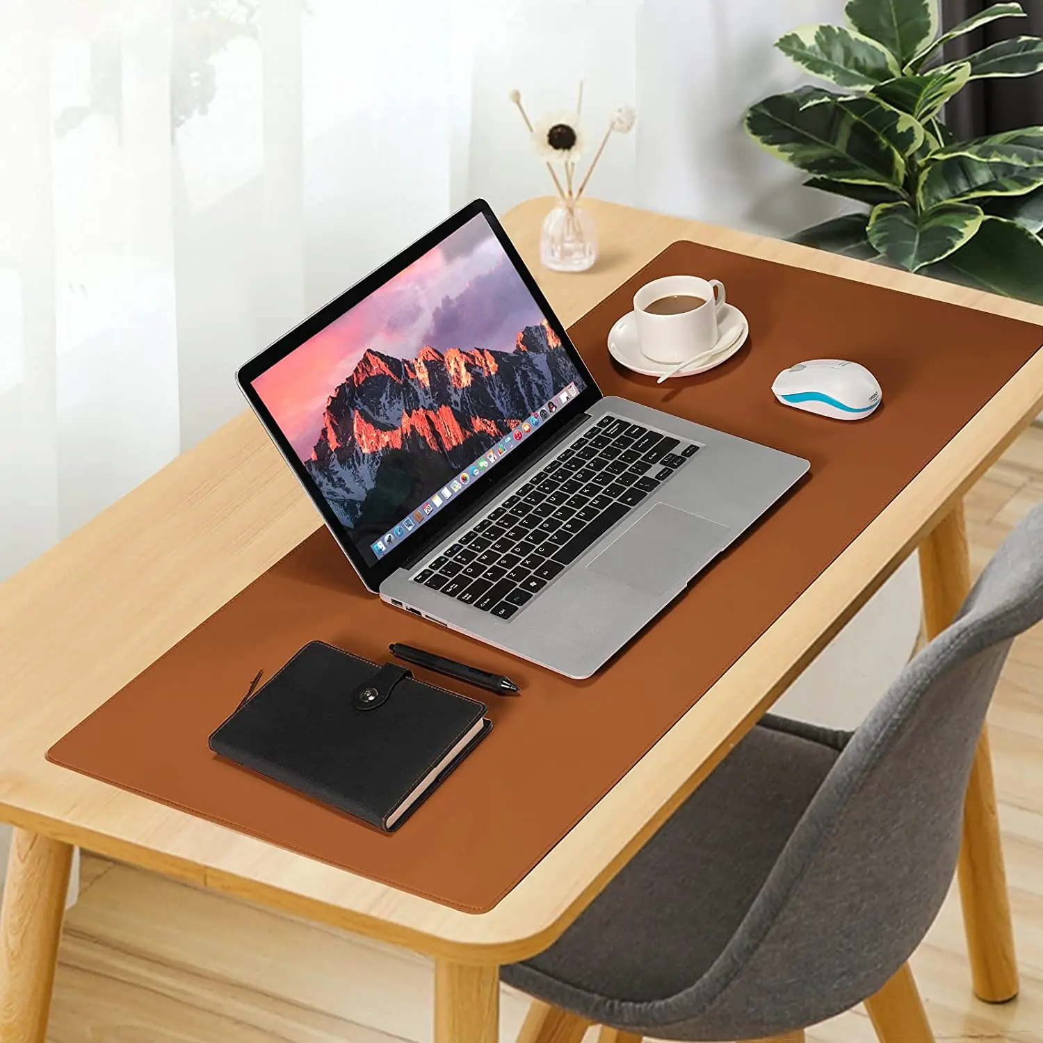 

2022 PU Leather Desk Pad 36x17 inch Large Leather Keyboard Mouse Pad Desk Mat Home Office Desktop Protector, Could be any color